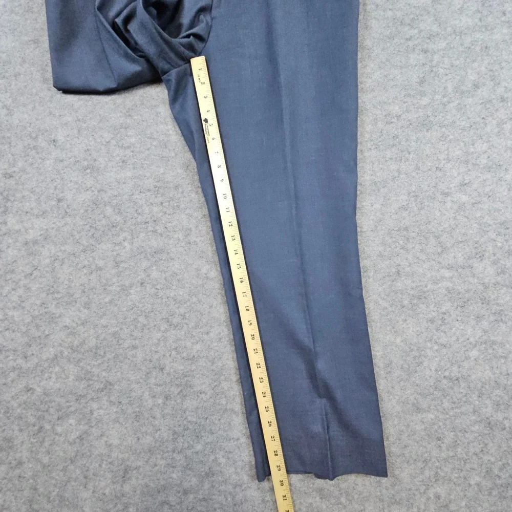 Bianco Berioni Vitale Barberis Canonico Blue/Gry 2-Pc Wool/Silk 44L 39x29.5 FLAW